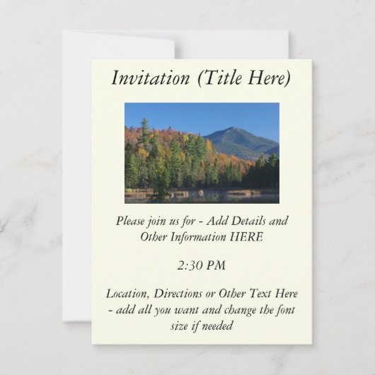 Invitation Whiteface Mountain sur Little Cherrypatch Pond (Devant)