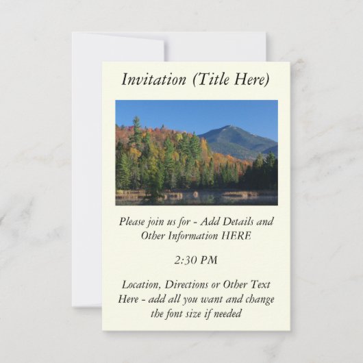 Invitation Whiteface Mountain sur Little Cherrypatch Pond (Devant)