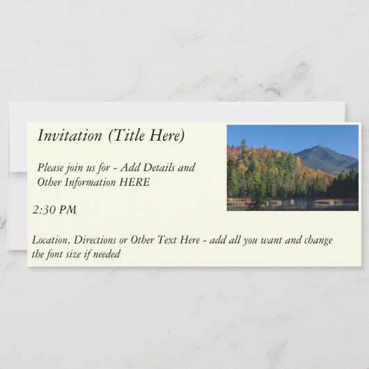 Invitation Whiteface Mountain sur Little Cherrypatch Pond (Devant)
