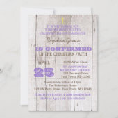 Invitation Whitewash Lilac Rustic Confirmation (Devant)