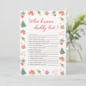 Invitation Who Knows Daddy Best Christmas Baby Shower Card (Debout devant)