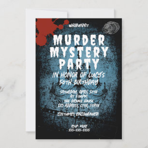 Invitation whodunit meurtre mystère sanglante fête 40e 50e 60