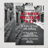 Invitation whodunit meurtre mystery 1940's style dîner party (Devant / Derrière)