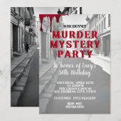 Invitation whodunit meurtre mystery 1940's style dîner party (Devant / Derrière)
