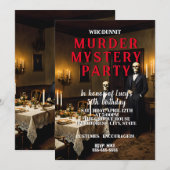 Invitation whodunit meurtre mystery 1950's style dîner party (Devant / Derrière)