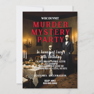 Invitation whodunit meurtre mystery 1950's style dîner party