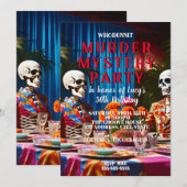 Invitation whodunit meurtre mystery 1960's style dîner party (Devant / Derrière)