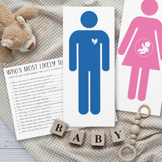 Invitation Who's Most Likely To Baby Shower Game Daddy Card