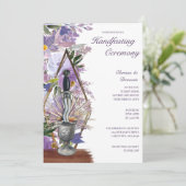 Invitation Wicca Handfasting Élégant Purple Floral (Debout devant)