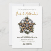 Invitation Wiccan Imbolc Chandlemas Floral Pentacle Holiday (Devant)