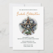 Invitation Wiccan Imbolc Chandlemas Floral Pentacle Holiday (Devant)
