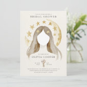 Invitation Wiccan Moon Boho Fête des mariées céleste (Debout devant)