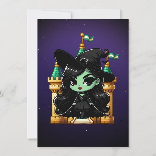 Invitation Wicked Fun Green Witch Halloween Anniversaire (Dos)