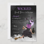 Invitation Wicked Good Halloween Witch Anniversaire Invitatio (Devant)