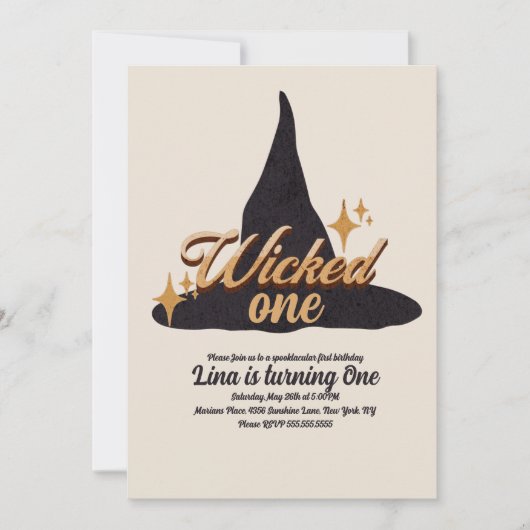 Invitation Wicked One Halloween Premier Casquette de sorcière (Devant)