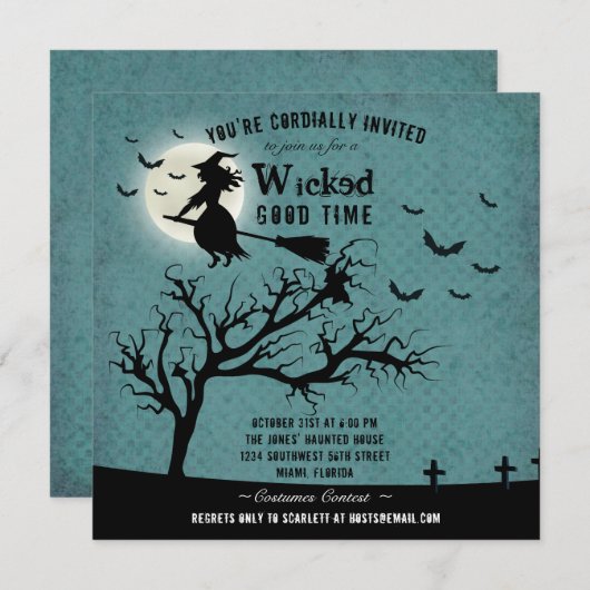 Invitation Wicked Witch (Devant / Derrière)