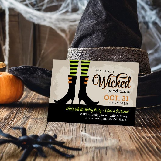 Invitation Wicked Witch Anniversaire de enfant Costume Party