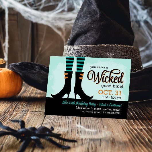 Invitation Wicked Witch Anniversaire de enfant Costume Party