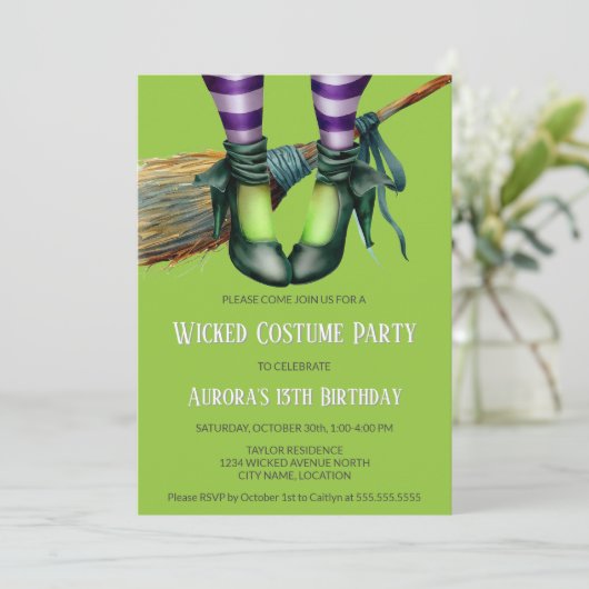 Invitation Wicked Witch Costume Party (Debout devant)