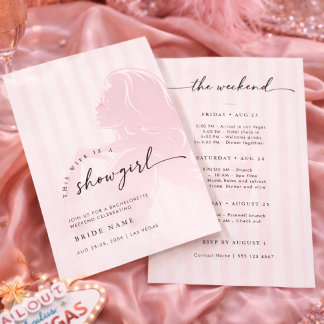Invitation Wife Is a Showgirl Bachelorette Weekend Getaway