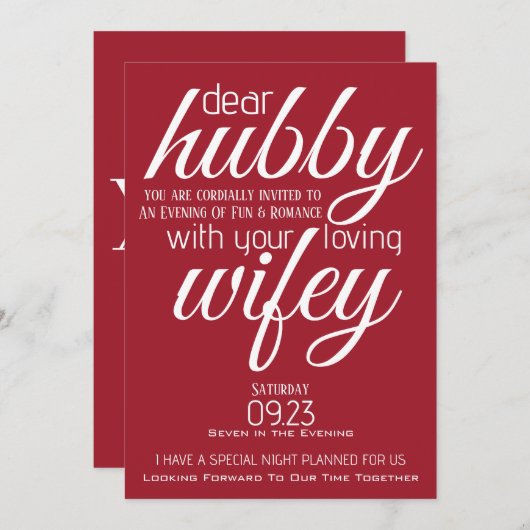 Invitation Wifey Demande À Hubby Out (Devant / Derrière)