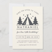 Invitation Wigwam moderne dans le Woods Birthday Camp Party (Devant)