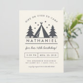Invitation Wigwam moderne dans le Woods Birthday Camp Party (Debout devant)