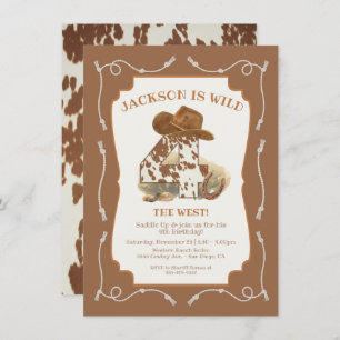 Invitation Wild 4 West Western Cowboy fête d'anniversaire