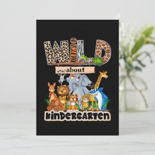 Invitation Wild About Kindergarten (Debout devant)
