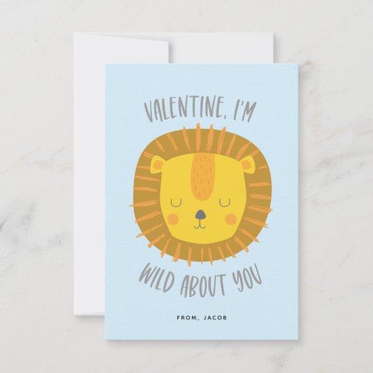 Invitation Wild about vous Valentine Card Blue (Devant)