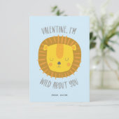 Invitation Wild about vous Valentine Card Blue (Debout devant)
