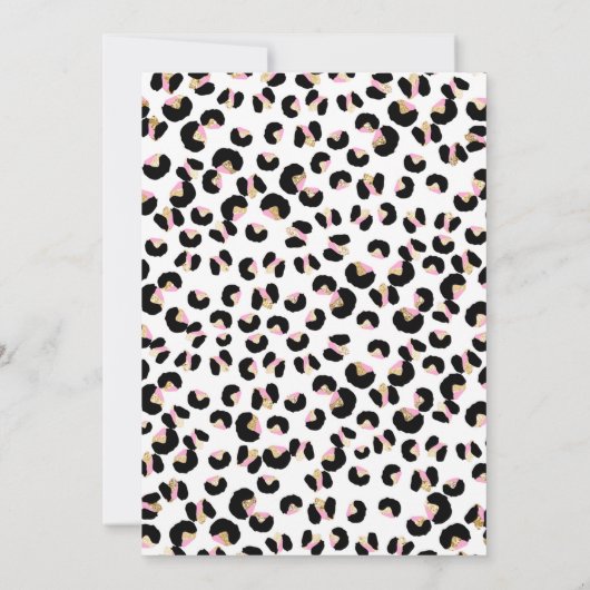 Invitation Wild And Five Empreinte de léopard 5e fête d'anniv (Dos)