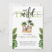 Invitation Wild and Three 3e Safari Animaux Anniversaire (Devant)