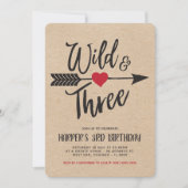 Invitation Wild and Three Modern Troisième Année Anniversaire (Devant)