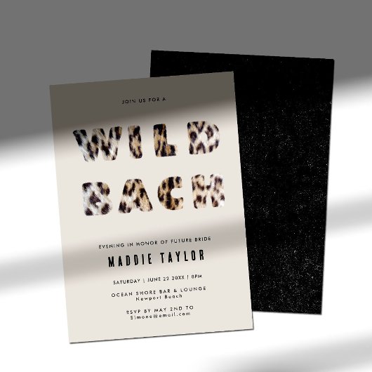 Invitation Wild Bach Leopard Fur Lettres Bachelorette Party