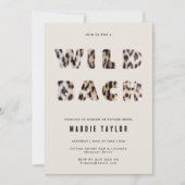 Invitation Wild Bach Leopard Fur Lettres Bachelorette Party (Devant)