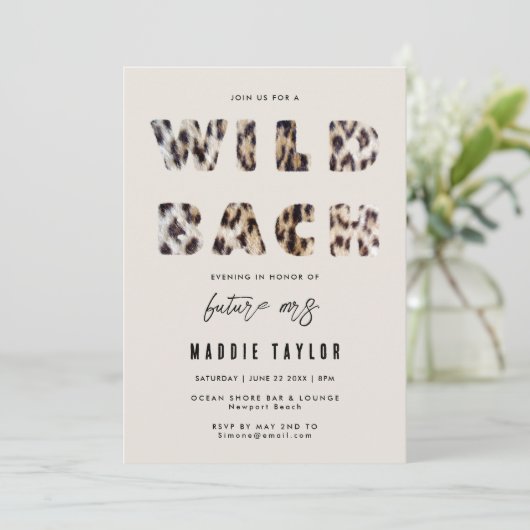 Invitation Wild Bach Leopard Future Mme Bachelorette Party (Debout devant)