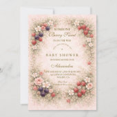 Invitation Wild Berry Garden Baby Shower (Devant)
