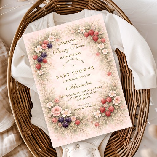 Invitation Wild Berry Garden Baby Shower