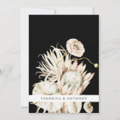 Invitation Wild Boho Protea Pampas Grass Black Mariage Photo (Devant)