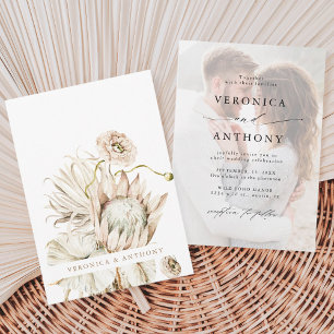 Invitation Wild Boho Protea Pampas Grass Floral Mariage Photo