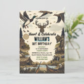 Invitation Wild Camo Oh Deer Chasse de canard 1er anniversair (Debout devant)