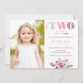 Invitation Wild Child Bohemian 2e anniversaire de fête photo (Devant)