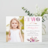 Invitation Wild Child Bohemian 2e anniversaire de fête photo (Debout devant)