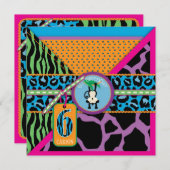 Invitation Wild de sixième anniversaire du singe d (Devant / Derrière)