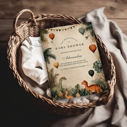 Invitation Wild Dino Forest Baby Shower