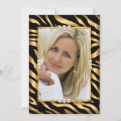 Invitation Wild & fabuleux Gold Black zèbre photo Anniversair (Dos)