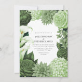 Invitation Wild Fern, Soft Moss & Pale Pistachio Wedding (Devant)