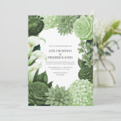 Invitation Wild Fern, Soft Moss & Pale Pistachio Wedding (Debout devant)