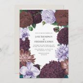 Invitation Wild Fig, Cocoa Rose & Soft Lavender Wedding (Devant / Derrière)